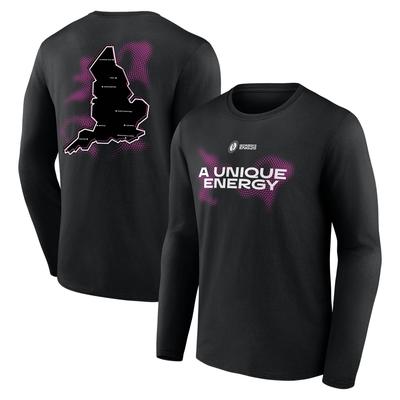 Langarm-T-Shirt mit Rugby-Weltmeisterschaft ENG25-Grafik – Schwarz – Unisex Image