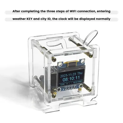 DIY Digital Clock Kit ESP8266 MINI Weather Clock WIFI Soldering Practice Electronic Multifunction Weather Station Electronic Kit