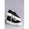 Plateausneaker ANISTON SHOES, Damen, Gr. 37, schwarz-weiß (schwarz, weiß), Textil, Basic, Schuhe, Freízeitschuh, Basic-Sneaker, Schnürschuh - NEUE KOLLEKTION