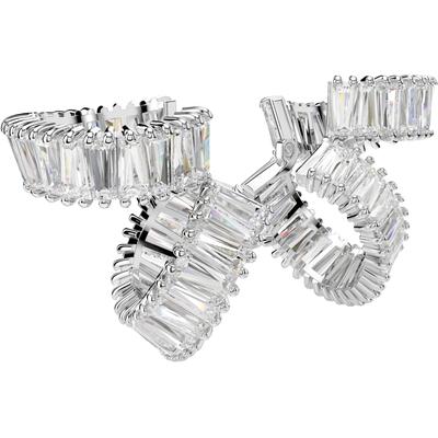 Paar Ohrklemmen SWAROVSKI "Schmuck Geschenk Ariana Grande Ohrspangen", silber (metallfarben, kristallweiß, kristallweiß), Ohrringe, Damen, Metall, mit Swarovski Kristall Image
