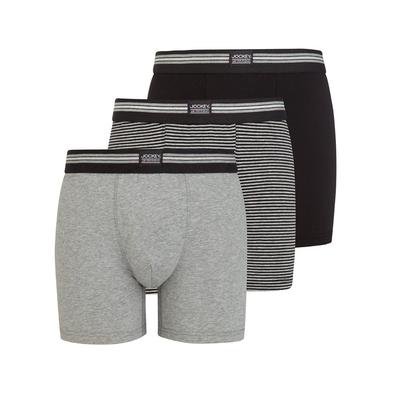 Trunk JOCKEY "Cotton Stretch Boxer Trunk", Herren, Gr. L, schwarz (schwarz stripe), Single Jersey, Obermaterial: 95% Baumwolle, 5% Elasthan, gestreift, geringelt, körpernah, Unterhosen, Mittlere Bundhöhe, längeres Bein, Logobund Image