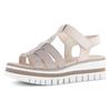 Sandalette GABOR, Damen, Gr. 42, rosa (rosé), Ziegenveloursleder, Textil, Glitzer, modisch, Schuhe, Plateau, Sommerschuh, Riemchensandale mit Best Fitting-Ausstattung