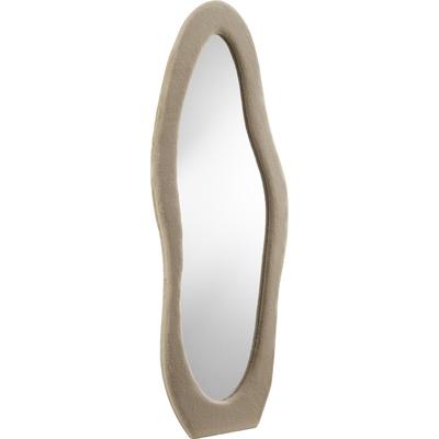 Ganzkörperspiegel SALESFEVER "Bristol Spiegel, Höhe 160 cm", beige (champagner), B:60cm H:160cm T:3,5cm, MDF, Polyester, Spiegelglas, Spiegel, Rahmen wellenförmig aus Kunstfell Image