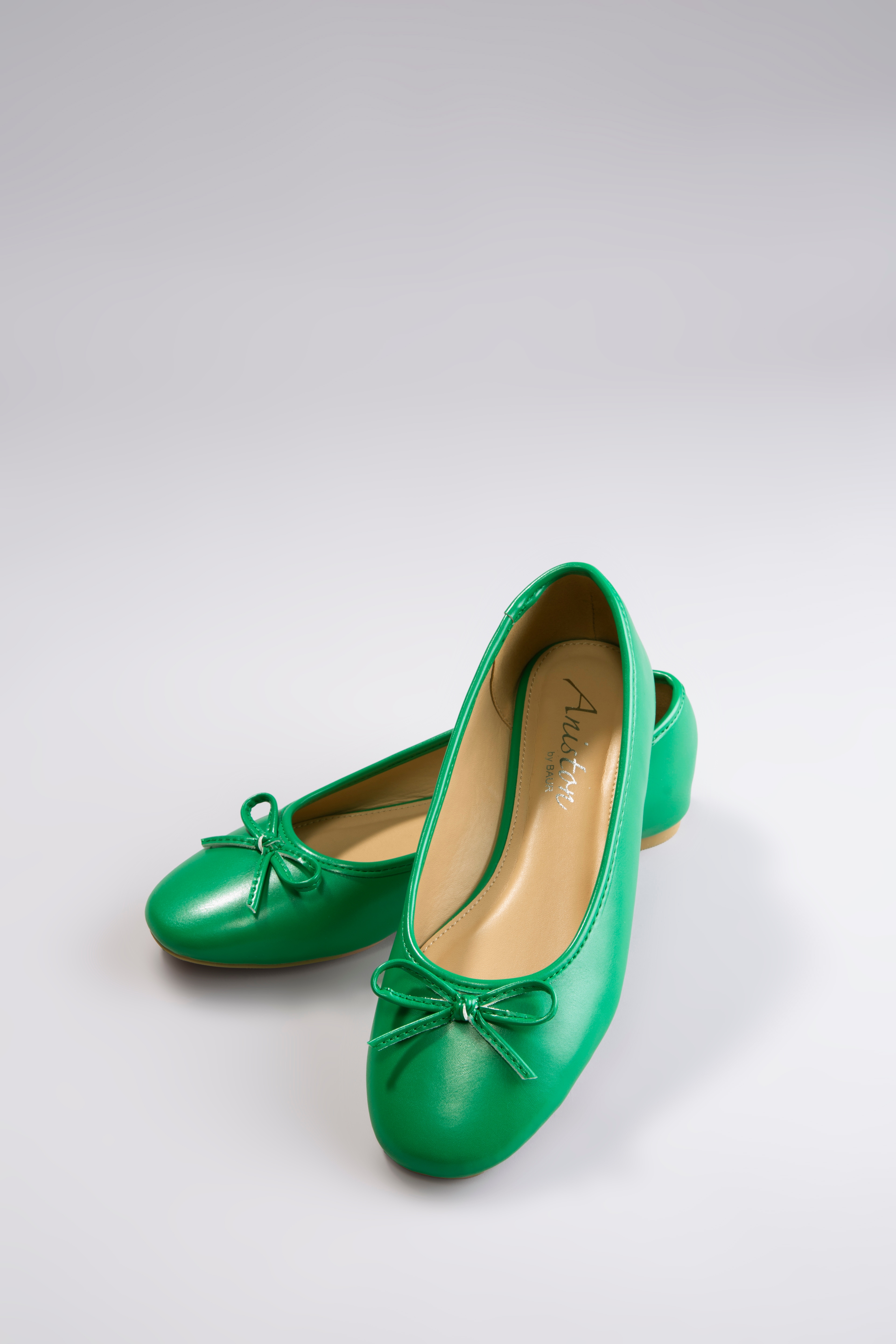 Ballerina ANISTON SHOES, Damen, Gr. 38, grün, Lederimitat, Basic, Schuhe, Loafer, Slipper, Schlupfschuh - NEUE KOLLEKTION