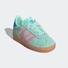 Sneaker ADIDAS ORIGINALS "GAZELLE COMFORT CLOSURE ELASTIC LACES KIDS", Kinder, Gr. 24, clear mint, bliss pink, bright blau, Leder, sportlich, Schuhe, für Kinder