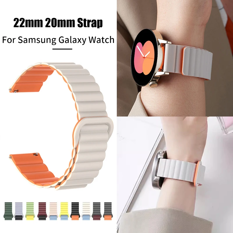 22 mm 20 mm Magnetband für Samsung Galaxy Watch 7 6 5 4 3 Silikon-Schlaufenarmband für Huawei Watch GT5/4/3Pro 46 mm Ultimate Correa Image
