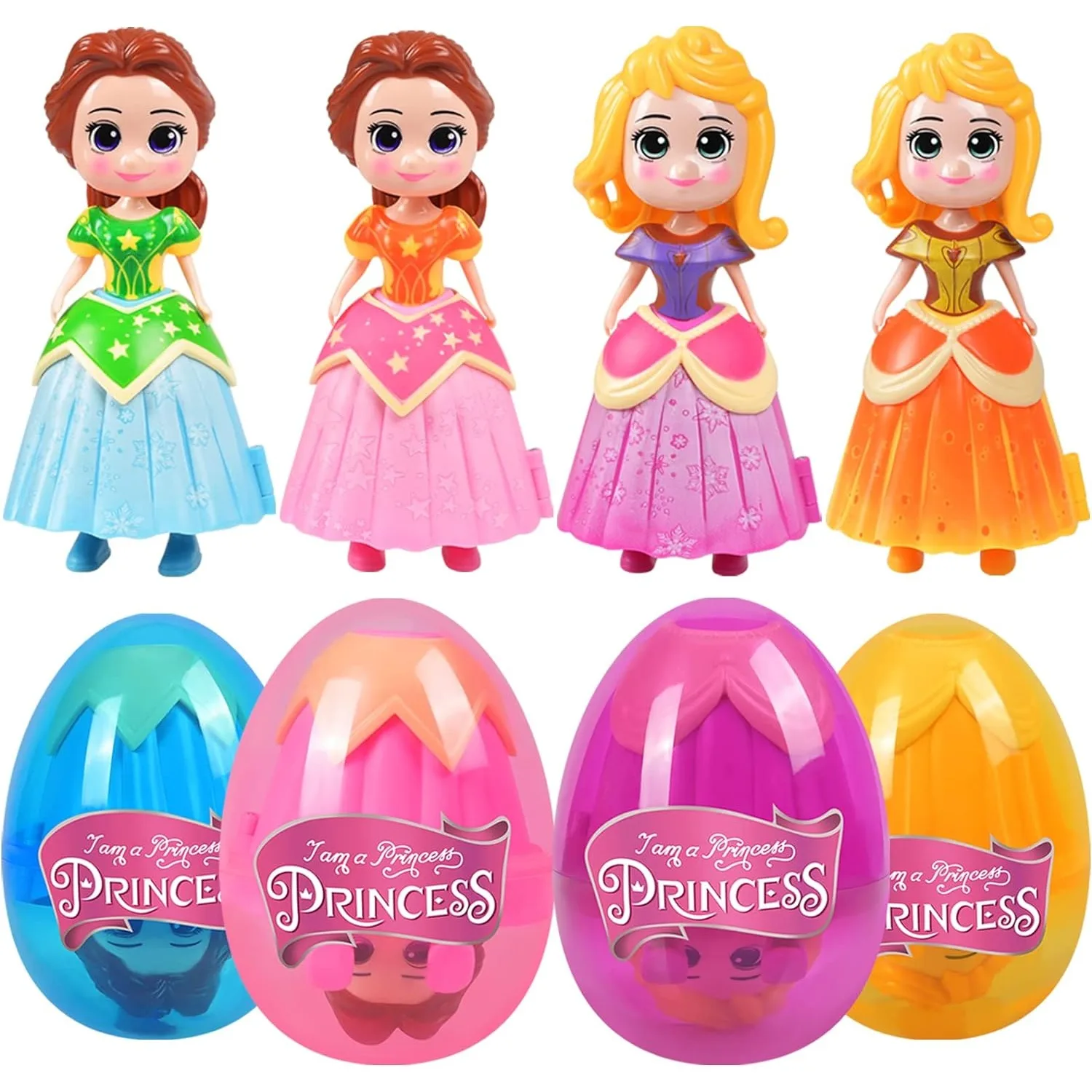 1/4 Pack Prinzessin Verformung vor gefüllte Eier Spielzeug für Kleinkind Jungen Mädchen Kinder Korb Stuffers Geschenke Ostern Korb Füller Spielzeug Image