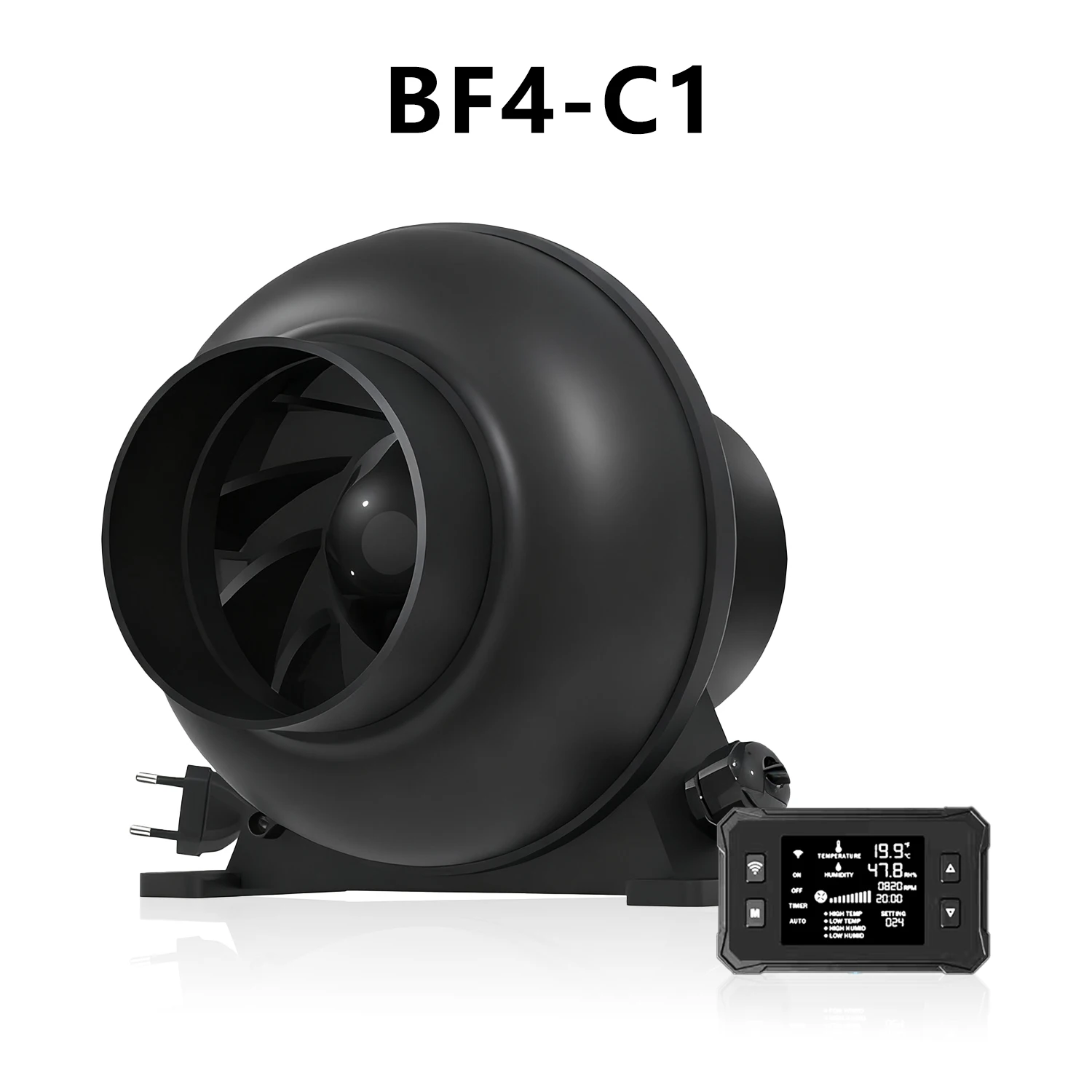 EC-Kanalventilator C1, intelligent verbunden mit Netzwerk-WIFI, mit einstellbarer Steuerung, 100 mm (4 Zoll) Image