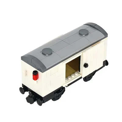 MOC Stadt Kreative Alten Stil Gekühlt Lkw Eisenbahn Fracht Zug Schiene Baustein Ziegel DIY Image