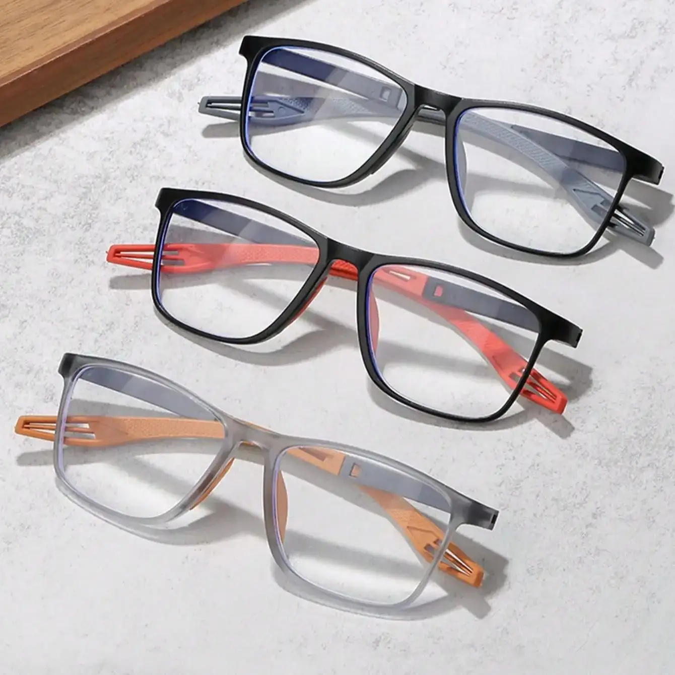 Anti-Blaulicht-Lesebrille für Damen und Herren, universelle Lesebrille, großer Rahmen, optischer Ständer Image