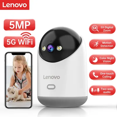 Lenovo 5MP WiFi Kamera Smart Home Indoor IP Kamera Volle Farbe Nacht Auto Tracking Sicherheit CCTV Überwachung Baby Monitor