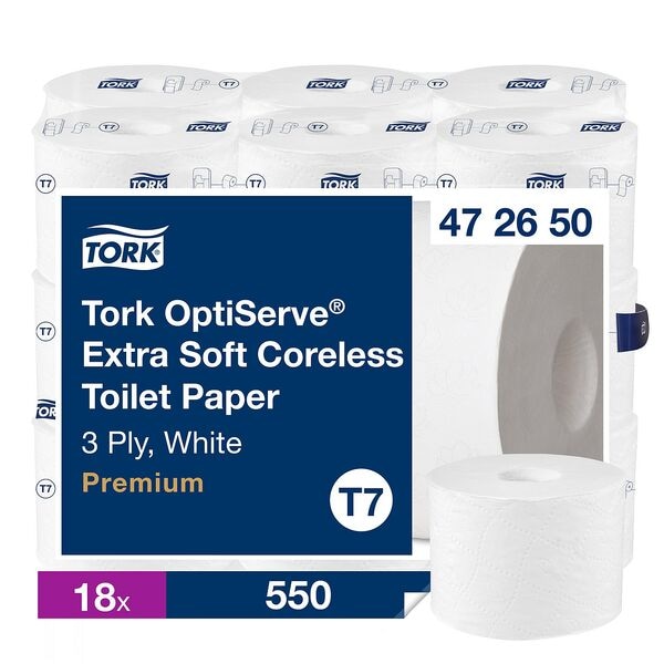 Tork Toilettenpapier T7 Premium 3-lagig, 18 Rollen weiß
