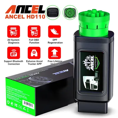 ANCEL HD110 Heavy Duty Truck Scanner Full System Diesel Scanner Diagnostic Tool DPF Regeneration