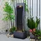 Water Fountain Outdoor Curved Faux Slate Waterfall Feature Freestanding Fountains Indoor Floor