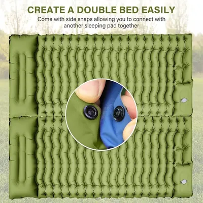 Camping Sleeping Pad, Ultralight Camping Mat with Pillow Built-in Foot Pump Inflatable Sleeping Pads