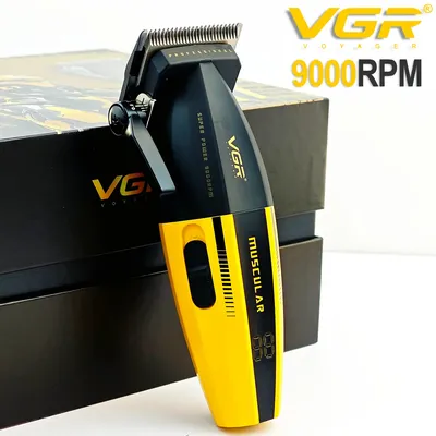 VGR Hair Clipper Professional Hair Cutting Machine Barber Cordless Clippers Metal 9000 RPM Electric