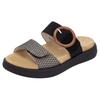 Pantolette REMONTE, Damen, Gr. 39, schwarz (schwarz, natur), Lederimitat, Flechtoptik, casual, Schuhe, Sommerschuh, Schlupfschuh in veganer Verarbeitung