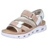 Trekkingsandale RIEKER SPORT, Damen, Gr. 40, rosa (altrosa, creme), Lederimitat, Textil, sportlich, Schuhe, Outdoorsandale, Sommerschuh, Sandale mit praktischen Klettverschlüssen, Topseller