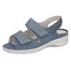 Sandale WALDLÄUFER "MERLE", Damen, Gr. 6,5, blau (jeansblau), Nubukleder, klassisch, Schuhe, Komfortschuh mit Klettverschlüsse und Druckknopf, M-Weite