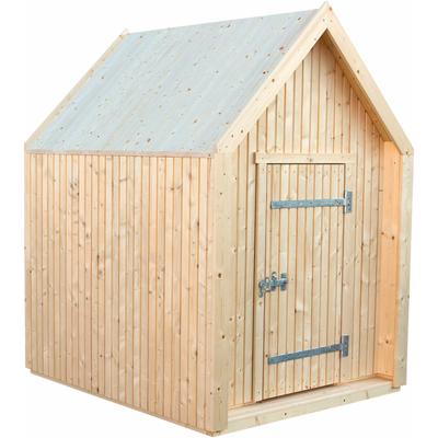 Spielhaus PLUS "Classic - 144×124 cm - unbehandelt", beige (natur), Spielhäuser, KinderB:144cm H:124cm T:124cm, Holz, Made in Europe, B:144cm H:124cm T:124cm