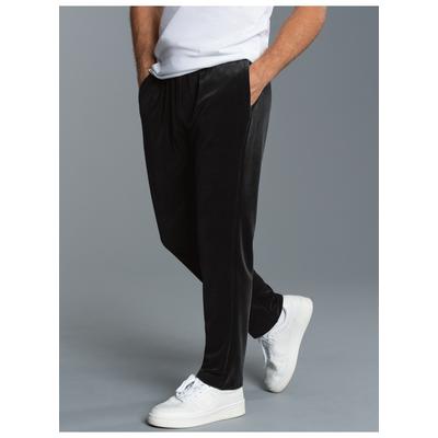 Jerseyhose TRIGEMA "TRIGEMA Nicki Hose mit praktischen Eingrifftaschen", Herren, Gr. XXXL, US-Größen, schwarz, 80% Baumwolle, 20% Polyester, Basic, Hosen Image
