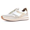 Keilsneaker GABOR "FLORENZ", Damen, Gr. 41, weiß, hellbeige, leo, Glattleder, Veloursleder, casual, Schuhe, Freizeitschuh, Halbschuh, Schnürer in Schuhweite G (=weit)