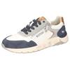 Sneaker MUSTANG SHOES, Herren, Gr. 42, sanftes weiß, blau, grau, Lederimitat, kontrastfarbene Details, casual, Schuhe, Runners Sneaker mit Außenreißverschluss