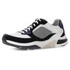 Keilsneaker GABOR ROLLINGSOFT, Herren, Gr. 9,5 (44), blau (blau, weiß), Nappaleder, Veloursleder, Mesh, sportlich, Schuhe, Freizeitschuh, Halbschuh, Schnürschuh mit Logo an der Ferse, G-Weite