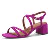 Sandalette TAMARIS, Damen, Gr. 39, pink (fuchsia), Textil, unifarben, Veloursleder, elegant, Schuhe, Sommerschuh, Sandale, Blockabsatz, mit feinen Riemchen