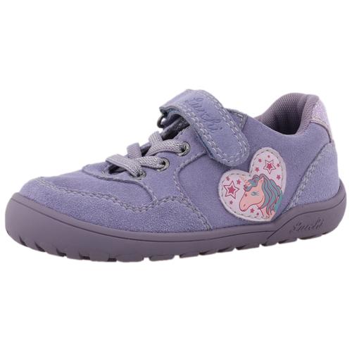Barfußschuh LURCHI ""Jany, Barefoot"", Kinder, Gr. 27, lila (flieder), Veloursleder, Lederimitat, Textil, kontrastfarbene Details, casual, Schuhe, Kinderschuh, Schlupfschuh, Halbschuh, Größenschablone zum Download