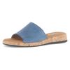 Pantolette GABOR "RHODOS", Damen, Gr. 43, blau (jeansblau), Kalbsleder, unifarben, klassisch, Schuhe, Sommerschuh, Komfortschuh, kleiner Stretcheinsatz, Weite G (=weit)