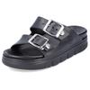 Pantolette RIEKER, Damen, Gr. S (36/37), schwarz, Synthetik, unifarben, sportlich, Schuhe, Plateau, Sommerschuh, Schlappen in Weite G (=weit)