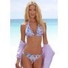 Bikini-Hose S.OLIVER "Scatter", Damen, Gr. 38, N-Gr, lila (lila, bedruckt), Recycling-Polyamid, Microfaser, floral, Badehosen, mit seitlichen Ringen