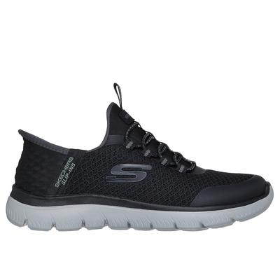 Skechers Boy's Slip-ins: Summits - High Range Sneaker | Size 11.0 Wide | Black/Charcoal | Textile/Synthetic | Vegan | Machine Washable