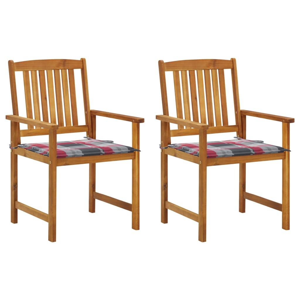 vidaXL 2x Gartenstuhl mit Kissen Holzstuhl Gartensessel Stuhl Stühle Essstuhl Balkonstuhl Terrassenstuhl Gartenmöbel Massivholz Akazie Image