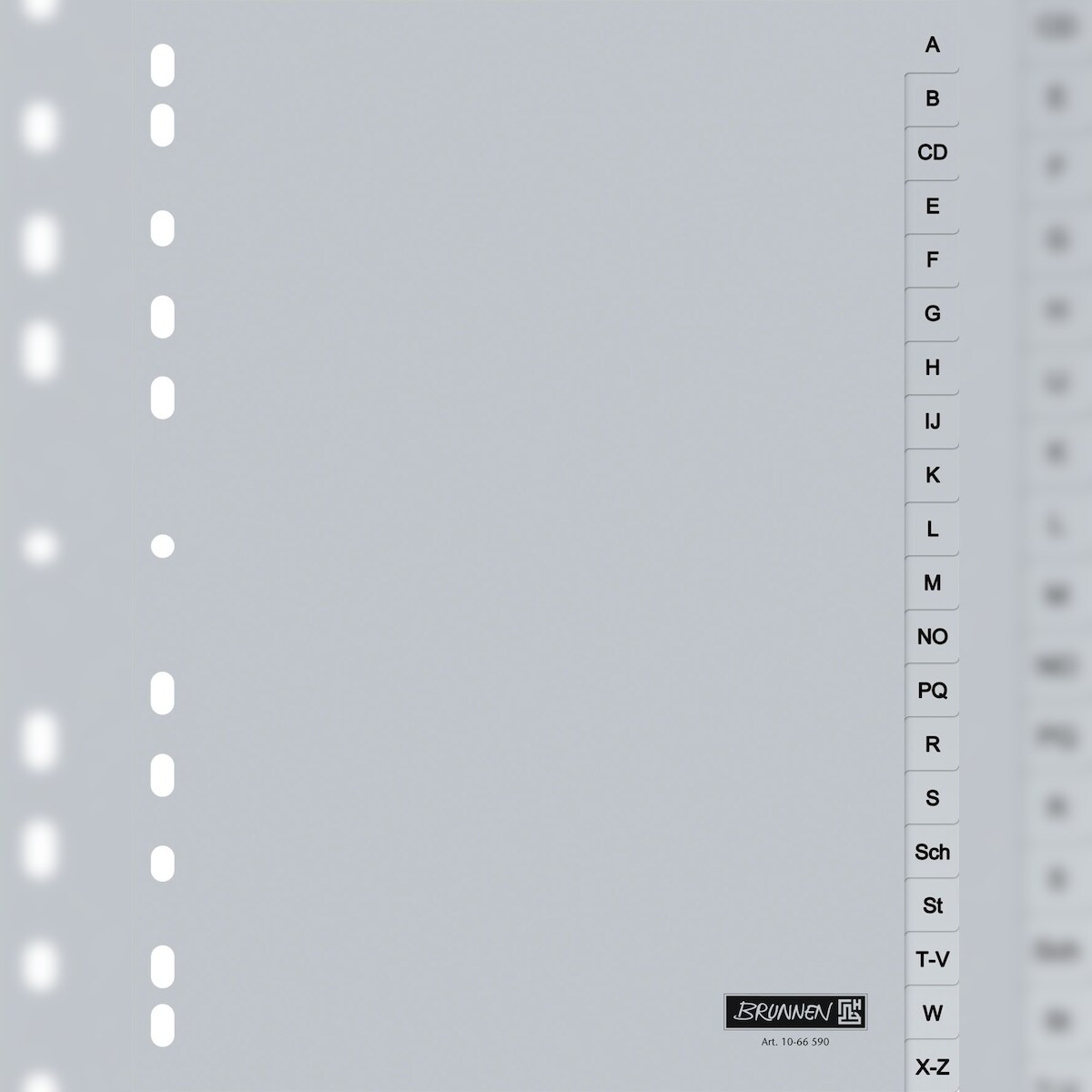 Brunnen Register A4 A-Z 20-teilig Kunststoff grau Packung mit 25 Stück Image