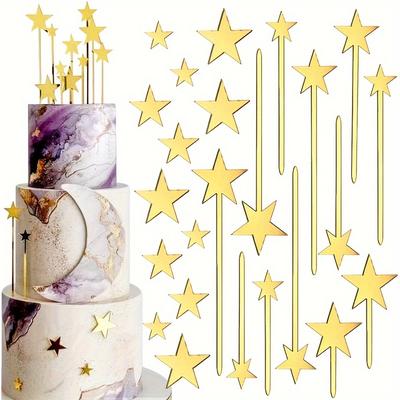 TEMU 24pcs Set-acrylic Cake Insert Cards-birthday Cake Decoration-party Decoration Image
