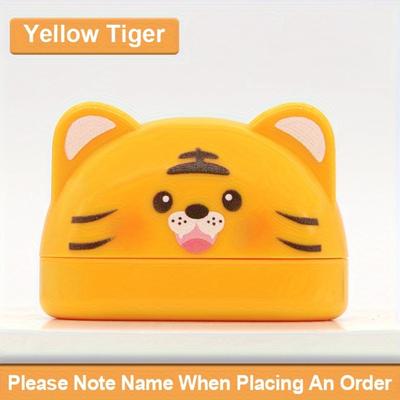 TEMU 1pc Custom Name Stamp - Personalized Clothing Label With 4 Cute Animal Stamps (penguin, Bear, Cat, Tiger) - Durable Plastic For School Uniforms, Daycare, Summer Camp - Back To School Gift For Image