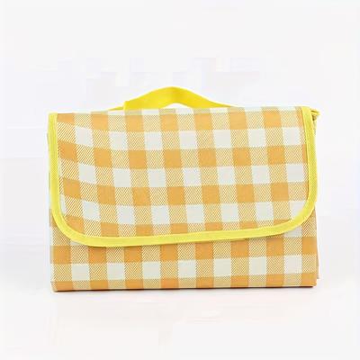 TEMU Waterproof & Moisture-proof Picnic Mat - Thick, Foldable Non-woven Fabric For Spring , Beach, And Camping Image