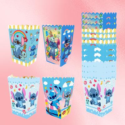 TEMU Authorized; 12pcs Stitch Theme Gift Box Packaging Box Folding Box Holiday Decoration Supplies Image