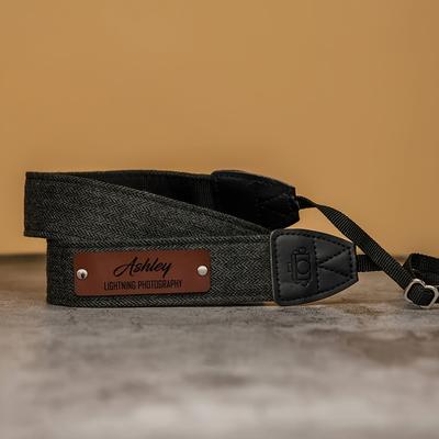 TEMU Adjustable Personalized Pu Leather Camera Strap - Handmade Custom Engraved Neck Strap For Dslr, Mirrorless & Digital Cameras