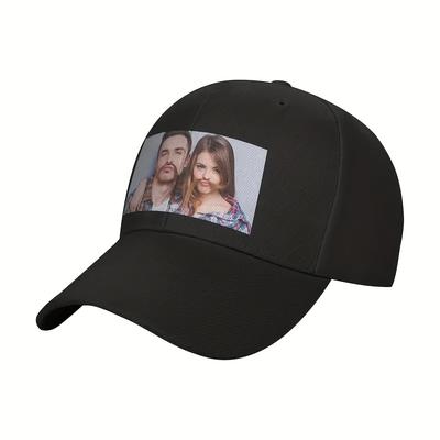 TEMU Customizable Photo Baseball Cap - , Breathable 100% Polyester, Curved Brim - Ideal Gift For Birthdays, Christmas, Halloween, Father's Day, Sports Cap Image