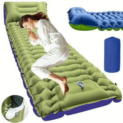 TEMU Self-inflating Air Mattress With Built-in Pillow, Camping Sleeping Mat For Easy Inflate & For Hiking, Beach, Backpacking Image