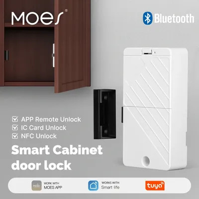 MOES Smart Bluetooth Lock Keyless Entry IC Card/APP Control Real-Time Monitoring for Cabinet Drawer Wood Door Locker Security