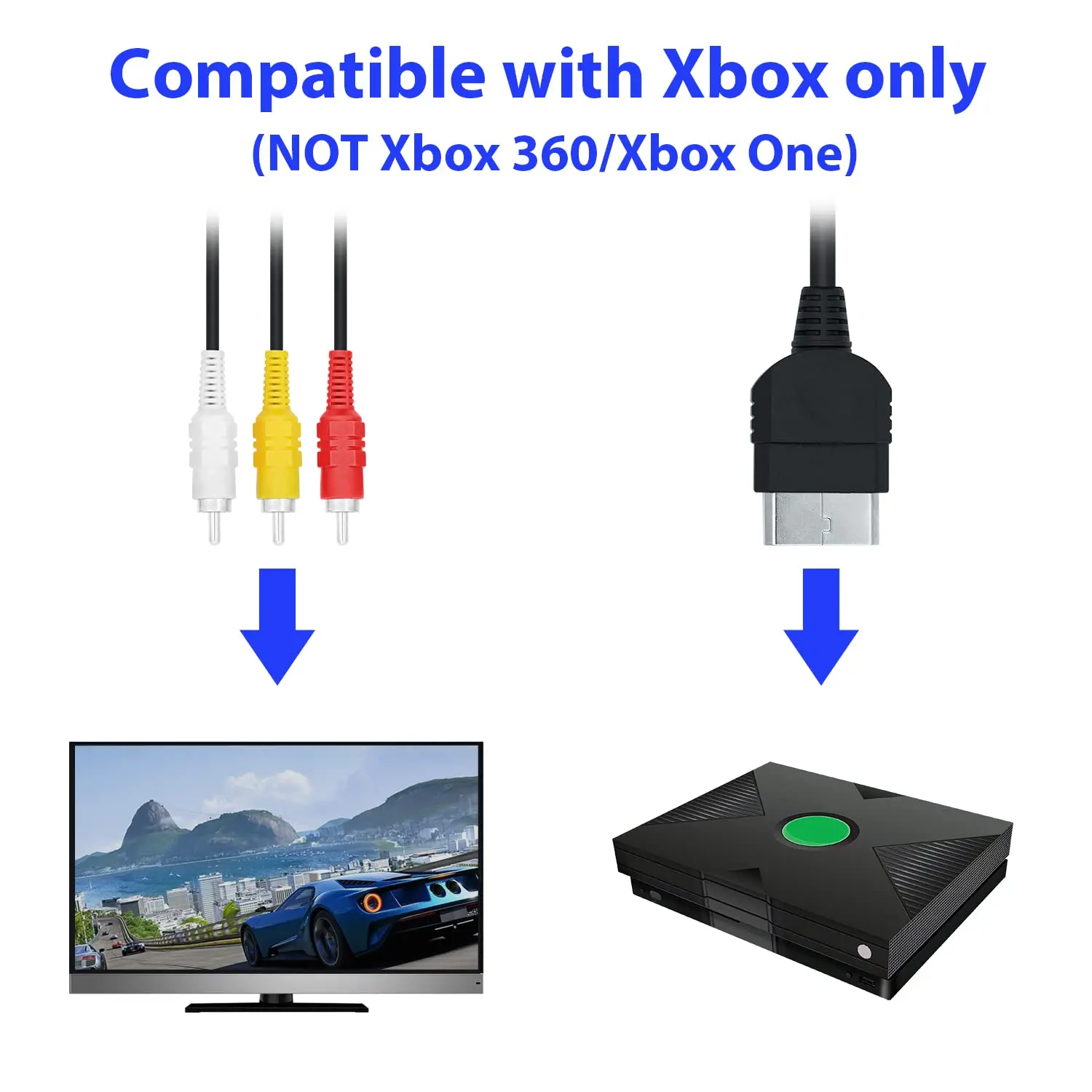 Xbox Original AV Cable Cord Connection Brand New Classic Xbox Composite