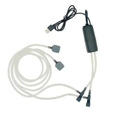 Aquarium USB Oxygen Air Pump Fish Tank Portable Dual-hole Silent Air Compressor Aerator Mini Adjustable Air Volume Accessories