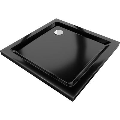 Mexen - Flat Quadratische Duschwanne slim 80 x 80 cm, Schwarz, Siphon Chrom - 40708080 Image