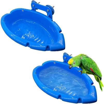 2 Stück Vogelbadewanne, Vogelbadebox, Vogelbadewannenschale, Nymphensittich-Sittichkäfig, kleine Image