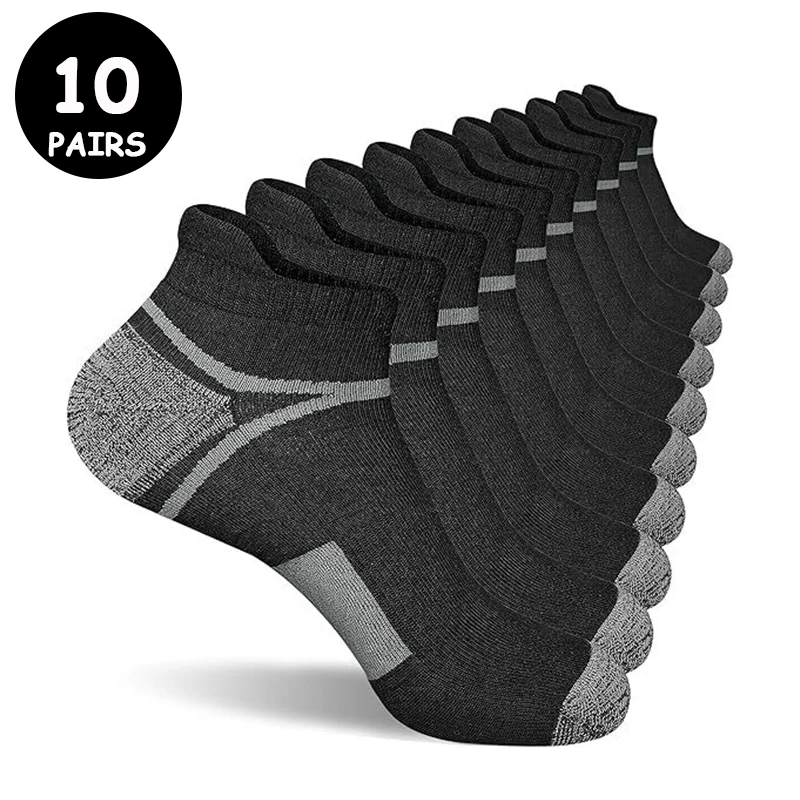 10 Paar hochwertige Herren-Sport-Fitness-Laufsocken für Frühling und Sommer, Outdoor-Freizeit und atmungsaktive kurze Socken Image