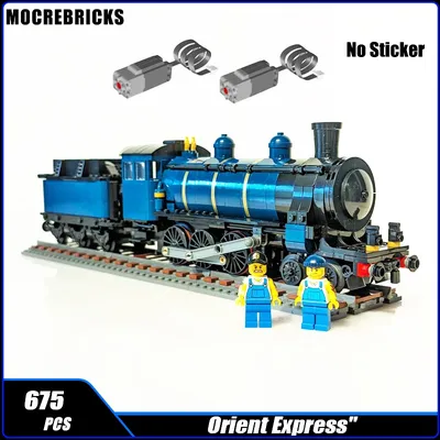 Urban Railway Doppelter großer Motor Orient Express Zug Fracht Dampflokomotive Bausteine Image